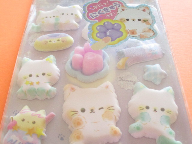 Photo: Kawaii Cute Special Puffy Sickers Sheet Q-Lia *Night Meow (01193)