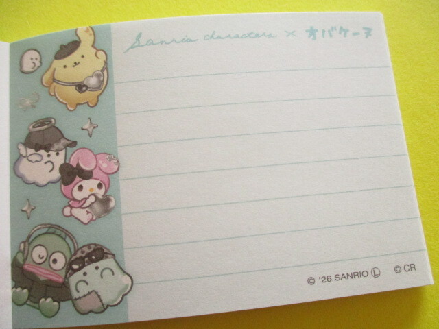 Photo: Kawaii Cute Mini Memo Pad Sanrio Characters × Obakenu Crux *Black (137407）