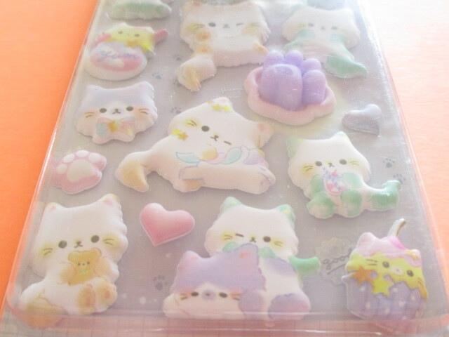 Photo: Kawaii Cute Special Puffy Sickers Sheet Q-Lia *Night Meow (01193)