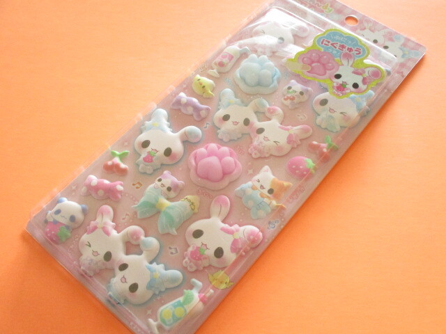 Photo1: Kawaii Cute Special Puffy Sickers Sheet Q-Lia *Candy Twins (01191)