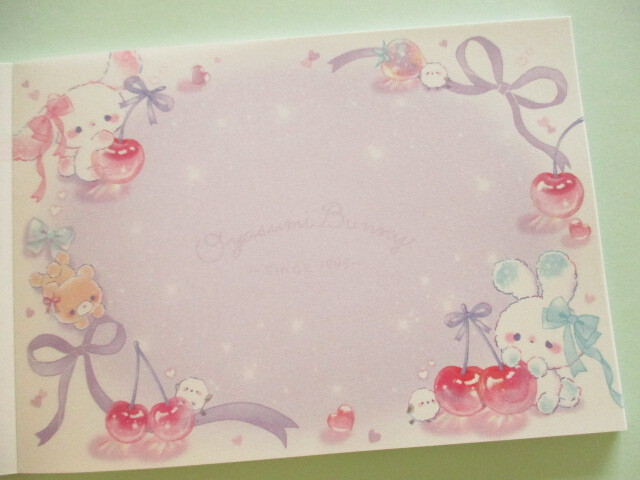 Photo: Kawaii Cute とけちゃう Large Memo Pad Oyasumi Bunny Q-LiA *Cherry (04804)