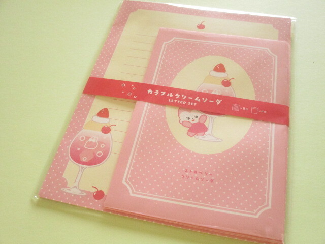 Photo1: Kawaii Cute Letter Set Colourful Cream Soda Kyowa *Strawberry Cream Soda (42-240 Pink)