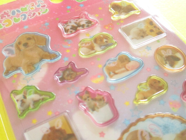 Photo: Kawaii Cute Sticker Sheet 平成ハピ×2 コレクション San-x *わんわんわんこ (SE74504)