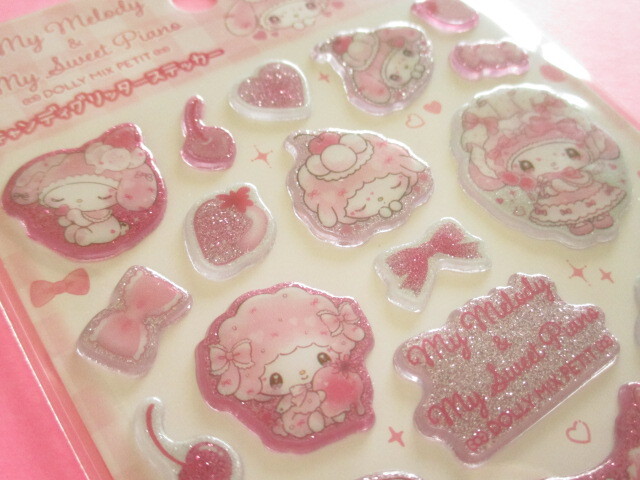 Photo: Kawaii Cute Candy Glitter Stickers Sheet Dolly Mix Kamio Japan *My Melody & My Sweet Piano (307761)