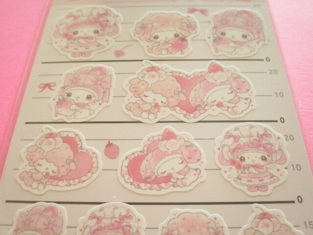 Photo: Kawaii Cute 4 Size Stickers Sheet Dolly Mix Kamio Japan *My Melody & My Sweet Piano (307762)