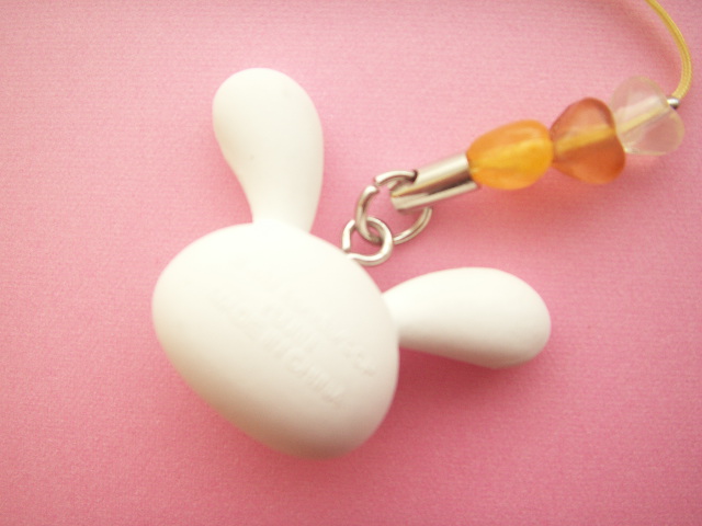 Photo: Kawaii Cute Bunny Character Mofy Strap Charm Orange Heart