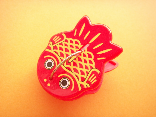 Photo1: Red Kingyo Goldfish Paperclip Stationery Novelty Goods